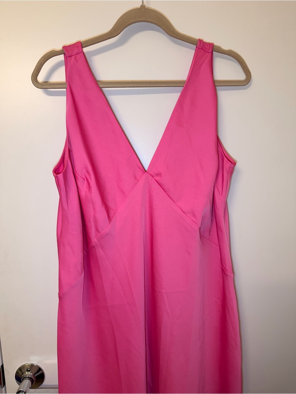 Women’s V-Neck Midi Dress in Hot Pink
